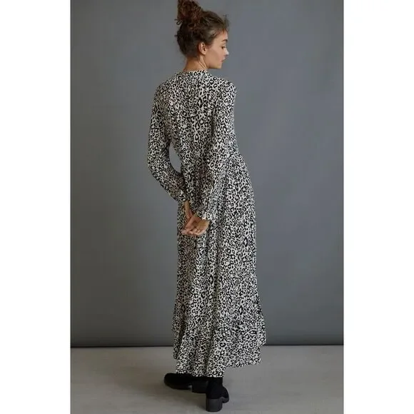 Mare Mare X Anthropologie Lynda White Leopard Maxi Dress Size S - Picture 2 of 12